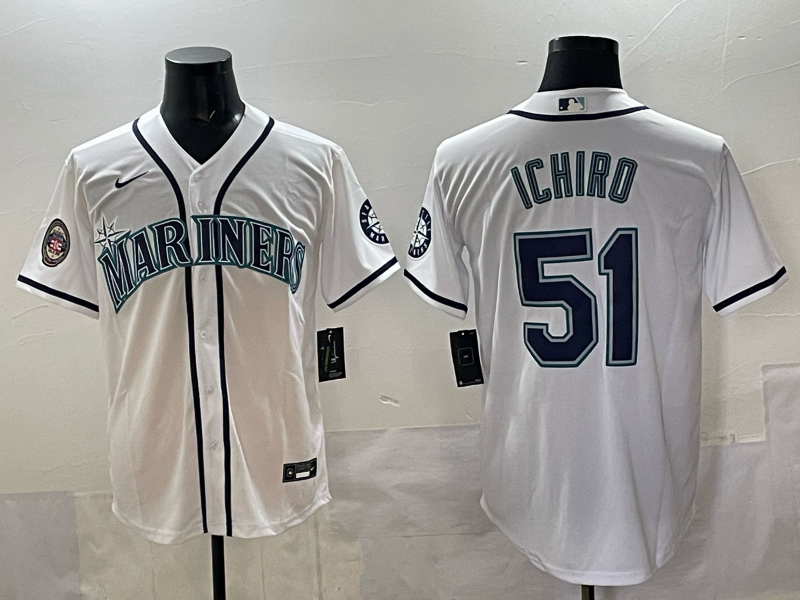 Men Seattle Mariners #51 Ichiro white MLB 2025 Nike jersey 005